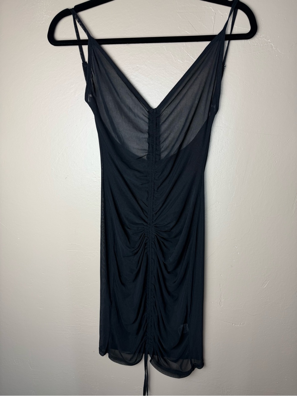 Love J Ruched Swimsuit Coverup Maxi Dress in Black Large
